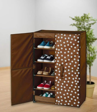 WENKO 86640500 Shoe cabinet Pretty Woman - für bis zu 15 Paar Schuhe, Polyester, 61 x 90 x 32 cm, Brown
