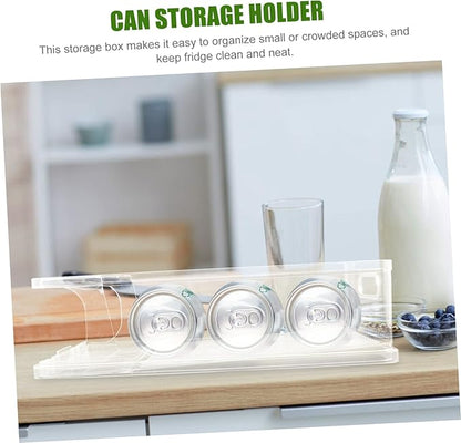 Stackable Beverage Can Organizer with Rolling Dispenser Practical Drink Storage for Fridge Countertop Pantry Easy for Soda Beer Cans