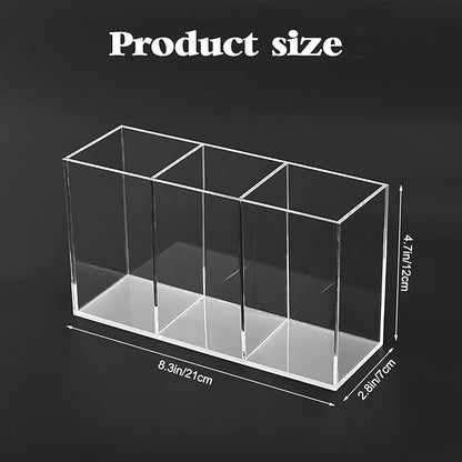 Clear Acrylic Cutlery Storage Organizer, Plastic Cutlery Utensil Holder Storage Organizer Caddy for Kitchen Countertop Organization, Holds Fork, Knife, Spoon, Pen, Silverware Tableware Storage Box