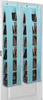Lirex Over the Door Organizer, 2 Pack Handbag Storage with 6-Tier Space-Saving for Door or Closet, Handbag Hanger, Light Blue