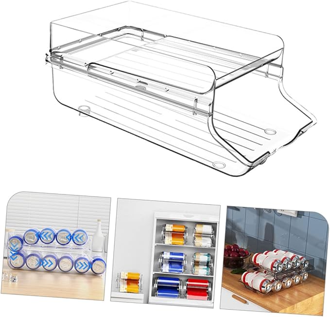 Mikinona Organizer Bins for Fridge Soda Organizer Pantry Storage Bins Drink Holder for Fridge