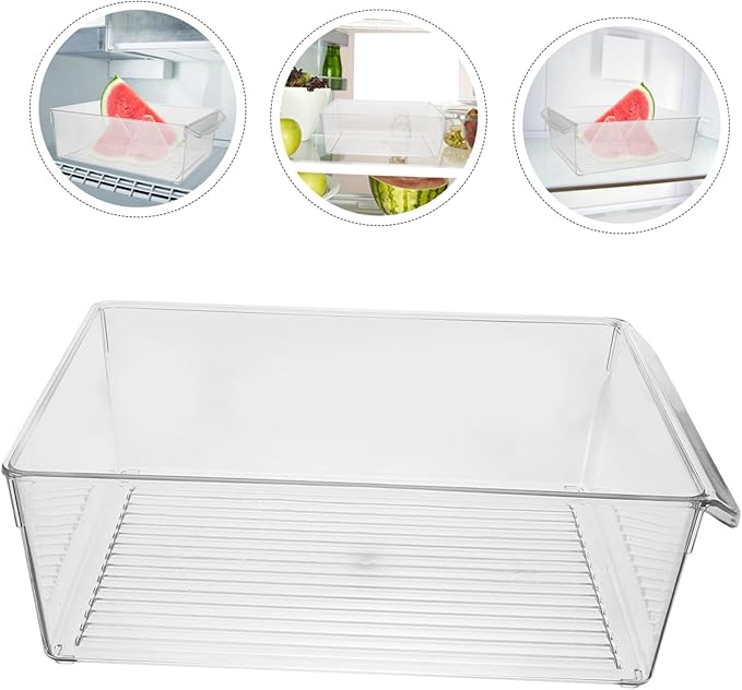 Cabilock Beer Rack Refrigerator Organizers Storage Pulling Type Container Fruit and Food Storage Box