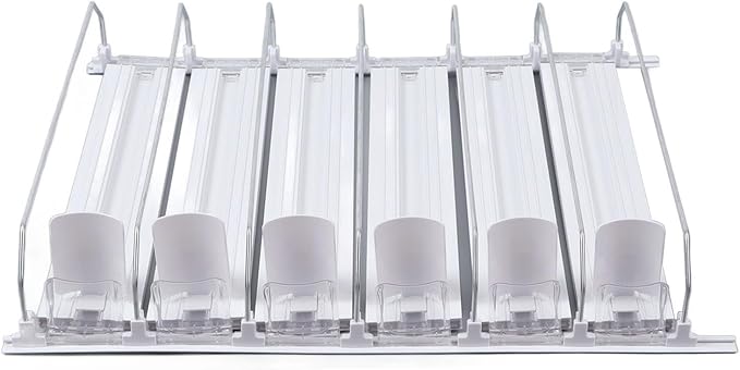 Refrigerator Automatic Pusher Glide, Soda Can Dispenser Easy to Install Width Adjustable White for Supermarkets (31cm)