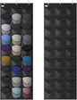 Baseball Hat Rack, 27 Pocket Over-The-Door Hat Organizer with Clear Deep Pockets to Display Baseball Caps Collection, Complete with 3 Over Door Hooks (Black, 27 Pockets)