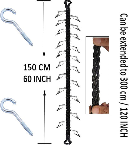 Storage Chain Cap Organizer hat Rack System Caps Holder Baseball Cap Organizer with 20 Stainless Steel Clips Hanging & Hardware, Wall Mounted or Ceiling Mounted/Closet Organizer Toy Chain Toy Storage