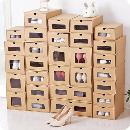 Alipis 2pcs Large Thick Drawer-style Shoes Box Paper Storage Container 30x21cm for Closet Organization and Home Storage