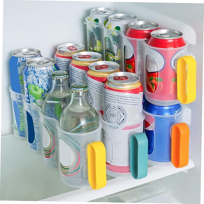 PRETYZOOM 3pcs Fridge Soda Can Organizer Can Cooler Beer Storage Dispenser Produce Containers for Fridge Versatile Beverage Holder Random Color