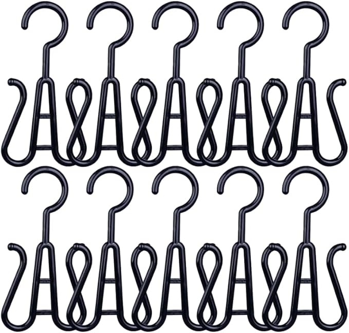 Hemobllo 10 Pack Shoe Organizer Rack Double Hooks Plastic Hangers for Slippers and Shoes Space-Saving Hanging for Closet Door