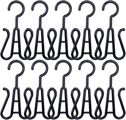Hemobllo 10 Pack Shoe Organizer Rack Double Hooks Plastic Hangers for Slippers and Shoes Space-Saving Hanging for Closet Door