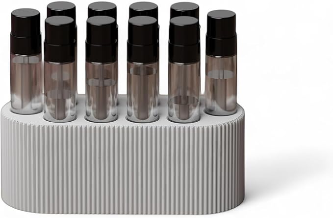 Perfume Sample Organizer for Bathroom or Vanity – Ideal Makeup and Skincare Storage, Desk and Bathroom Counter Organizer, Gift for Her (2mL Pure White - Fits Mini Perfume Samples)