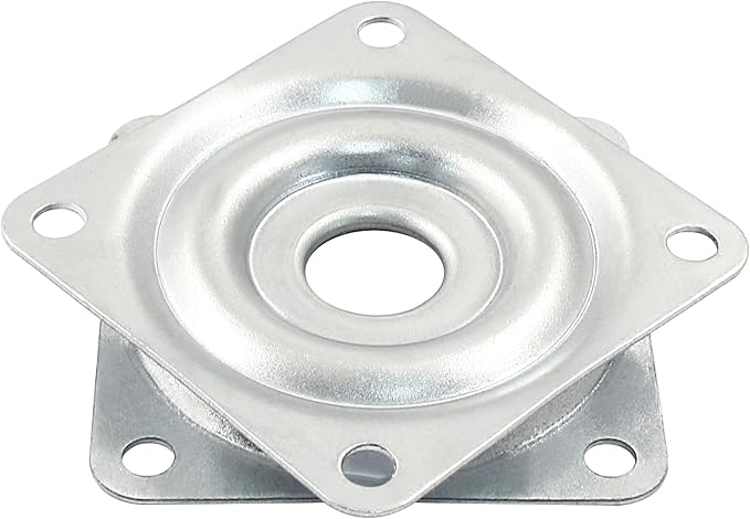 Hordion 2 Pcs 2 Inch Lazy Susan Turntable Bearings, Square Rotating Plate Lazy Susan Hardware Heavy Duty Swivel Plate for Kitchen Dining Table Makeup Holder, Silver