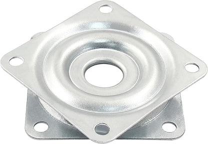 Hordion 2 Pcs 2 Inch Lazy Susan Turntable Bearings, Square Rotating Plate Lazy Susan Hardware Heavy Duty Swivel Plate for Kitchen Dining Table Makeup Holder, Silver