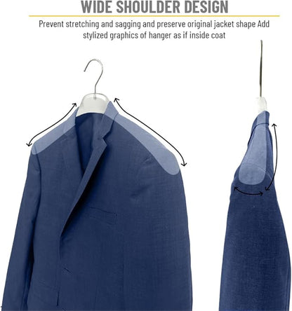 All Hung Up Hangers Plastic Coat Hangers, Clothes Hangers (Smokey Clear, 12pk)