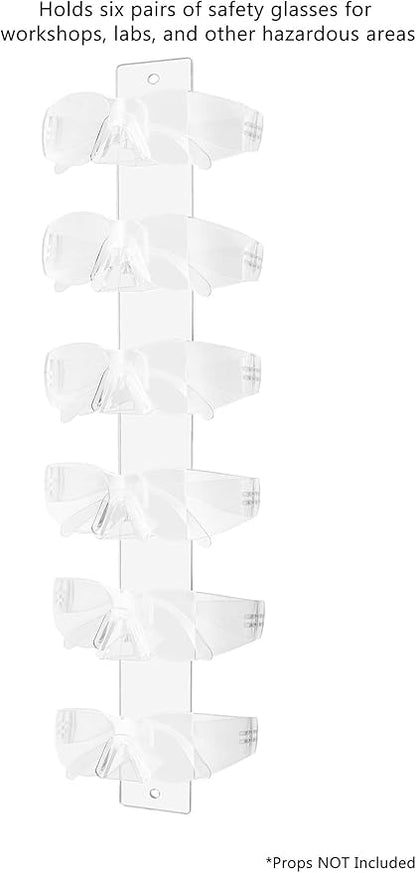 Marketing Holders Sunglasses Holder 6 Pair Wall Mount with Hardware Department Stores Malls Shopping Centers Convenient Clear Acrylic Organizer