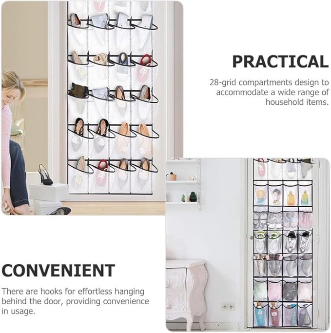 Cabilock 1set over Door Hanging Organizer Mesh Storage Bag for Shoes Medicine Glasses and More Non-woven Efficient Wall for Bedroom Bathroom and Pantry