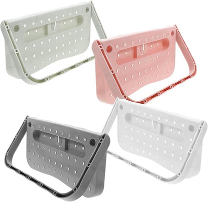 Ciieeo 4pcs Wall Mounted Foldable Shoe Rack Sticky Shoes Holder Organizer for Slippers Space Saving Storage Solution for Home Entryway and Closet (White Pink Grey Blue)