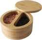 Bamboo Salt Box，Salt Cellar with Removable Magnetic Swivel Lid Round Salt, Pepper or spice Storage Box Cellar (Bamboo) (ZewellS09)