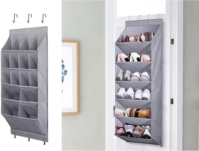 The Door Shoe Organiser Door Rack with Multi Pockets for Multi Pairs of Shoes Hanging Cabinet Hanging Organiser Rack