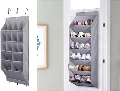 The Door Shoe Organiser Door Rack with Multi Pockets for Multi Pairs of Shoes Hanging Cabinet Hanging Organiser Rack
