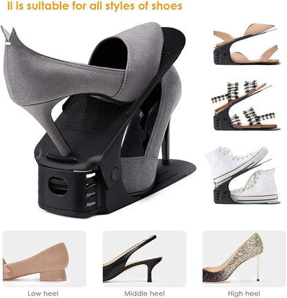 Soerreo Shoe Slot Storage Box Adjustable Shoe Rack Save Space Suitable for High Low Heels, Sneakers and Sandals (20 Piece Set)