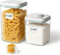 Airtight Food Containers Set with One-Touch Lid, Mixed Size Set (2.8 QT / 2.65 L & 4.2 QT / 4.0 L) with Scoop, Stackable Jars for Complete Kitchen Organization.