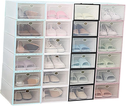 Outanaya 6pcs Door Shoe Organizer Thickened Plastic Storage Bins Shoe Boxes Storage Box Container Closet Organizers