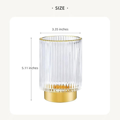 Makeup Brush Holder Organizer,Toothbrush Holders,Desk Pen Pencil Holder,Multifunctional Vintage Glass Brush Cup（L/White/A3-9-US）