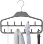 Belt Hanger Rack Holder for Closet, Sturdy Belt Organizer with 360 Degree Swivel, 11 Large Sturdy Belt Hooks, Non Slip Rubberized Belt Storage, Grey