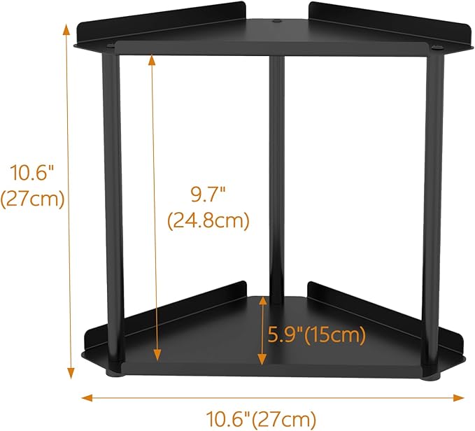 Jesginboo 2 Tier Bathroom Counter Organizer, Vanity Organizer Corner Shelf, Skincare, Makeup Countertop Organizers, Kitchen, Bathroom Counter Storage, Black