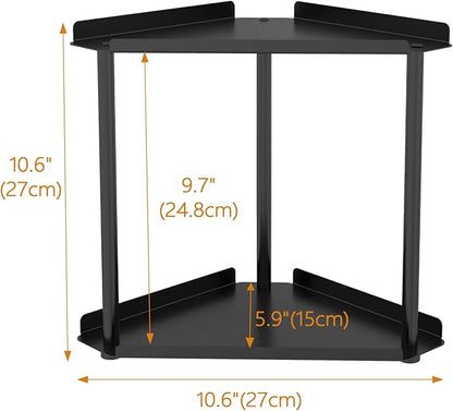 Jesginboo 2 Tier Bathroom Counter Organizer, Vanity Organizer Corner Shelf, Skincare, Makeup Countertop Organizers, Kitchen, Bathroom Counter Storage, Black