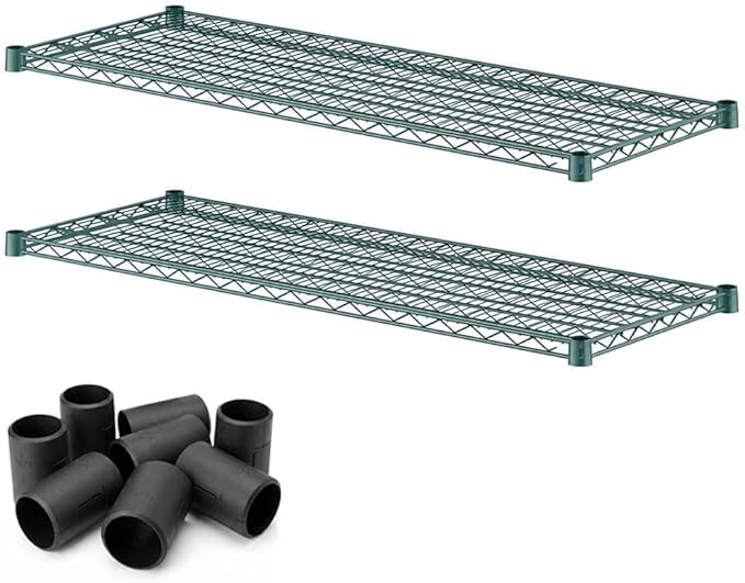 2 Pack Green Additional Wire Shelf for 18" x 48" Shelving Units, Replacement Shelves for Wire Rack