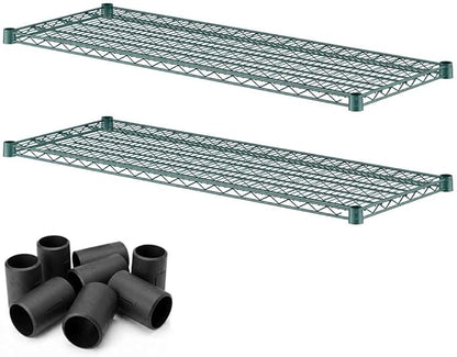 2 Pack Green Additional Wire Shelf for 18" x 48" Shelving Units, Replacement Shelves for Wire Rack