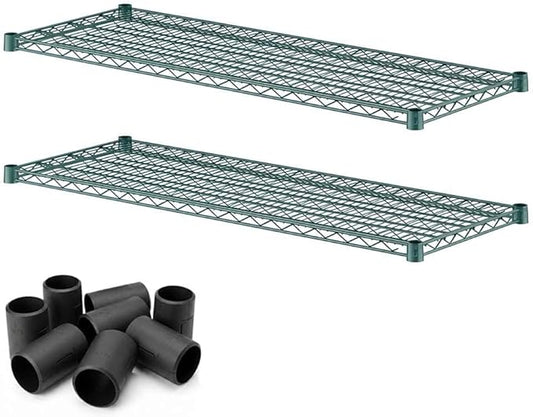 2 Pack Green Additional Wire Shelf for 18" x 48" Shelving Units, Replacement Shelves for Wire Rack