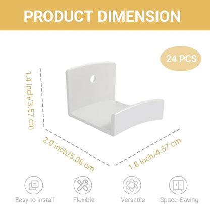 FAYYGYH 24 Packs Wall Cap Hooks, Strong Adhesive Hat Rack, Stylish Home Decor, Two Installation Methods, Hat Display Organizer, Hat Organizer, Wall-Mounted Hat Rack, No Drilling Required (White)