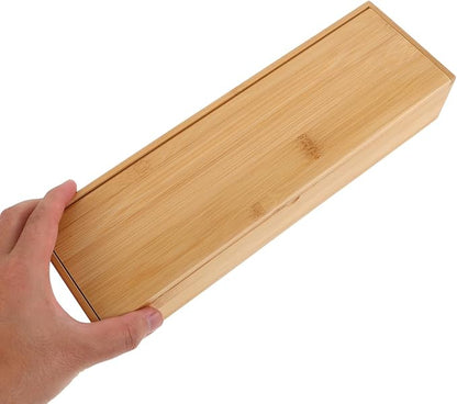 Bamboo Chopstick Box Kitchen Drawer Organizer Silverware Storage Case Utensil Holder Space-Saving 11.81X3.54X2.36In Bamboo Storage Container for Chopsticks Flatware Kitchen Use