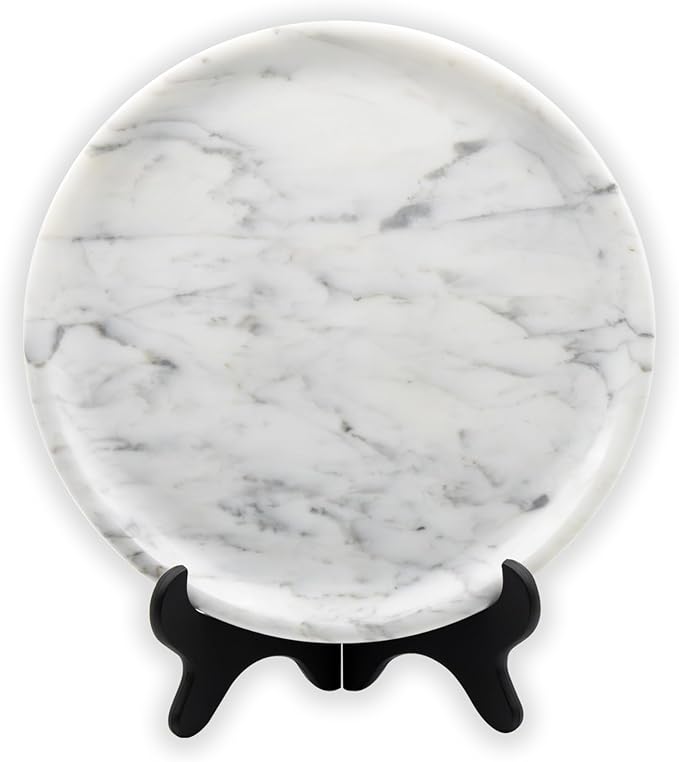 Marmor Marble Perfume Tray Bathroom Tray for Decorative,Candles,Jewelry Stone Vanity Tray,Kitchen Counter Decor and Home Decorative Tray(Calacatta Marble White) Jewelry Tray Unique Festival Gifts
