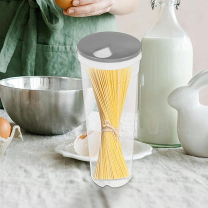 Vertical Noodle Jar with Rotating Lid Food Storage Container for Spaghetti Grains Cereal Nuts Beans Kitchen Organization 11.22 X 4.13 X 3.34 Inches