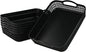 Large Plastic Shallow Storage Baskets Trays, Plastic A4 Desktop Basket, Black, 6 Packs