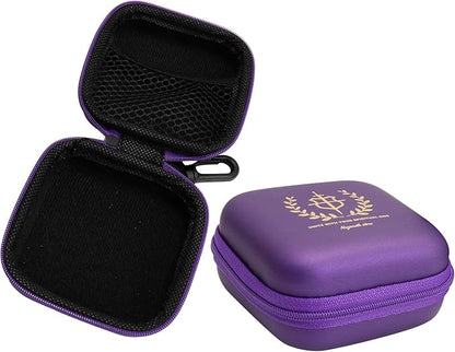 Nazareth Store Purple Rosary Case with Zipper & Clip Hard Shell Protective Prayer Beads Holder with Soft Interior & Mesh Pocket Travel Pouch for Catholic Rosaries & Religious Gifts