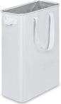 efluky Slim Laundry Basket, Narrow Laundry Hamper with Handles, Collapsible Dirty Clothes Hamper, Tall Laundry Bin for Laundry Room, Dorm and Bedroom, 12.7 Gallons(48L) White