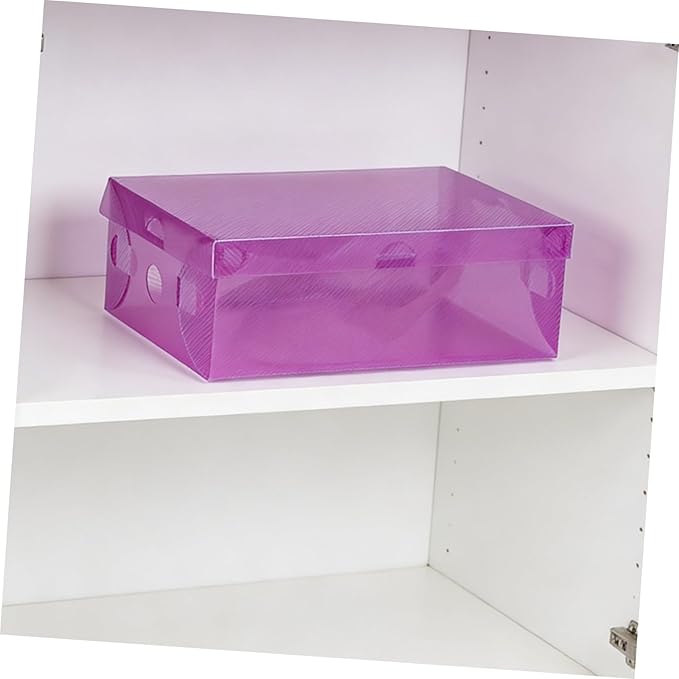 7pcs Shoe Storage Boxes, Stackable Foldable Pp Plastic Organizers with Lids, Colorful 27.5×18×9.5cm Containers for Home Closet and ’ Shoe Storage