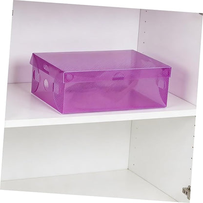 7pcs Shoe Storage Boxes, Stackable Foldable Pp Plastic Organizers with Lids, Colorful 27.5×18×9.5cm Containers for Home Closet and ’ Shoe Storage