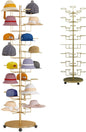 Standing Hat Rack Stand, Cowboy Hat Rack with 40 Hooks, 8 Tier Metal Hat Organizer Rack, Floor Hat Display Rack for Home Store Vendors(Gold,8 Tier)