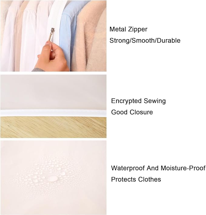 Clothes Rack Cover with Zipper, Dustproof Clothes Cover with 2 Durable Zipper Clothing Waterproof Protector, Designed for X-Type Coat Racks(Clear,100x130x95cm/39x51x37in)