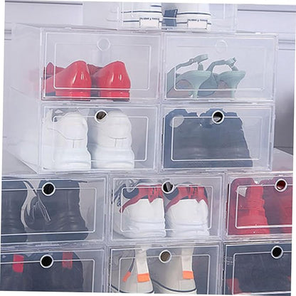 4pcs Shoe Storage Boxes Sturdy Pp Drawer Type Organizers for Home Stackable Design for Easy Access for Shoes Boots and Sneakers