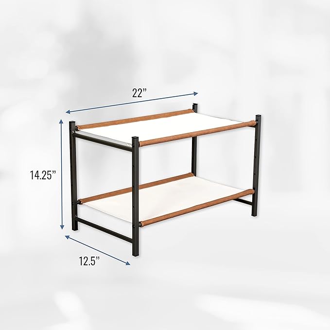 Teal Triangle Aspen Freestanding Shoe Rack Storage Organizer | Sturdy Two-Tier Shoe Caddy for Floor Use | Heavy Duty Shoe Storage Rack for Entryway or Closet | Durable & Space-Saving Shoe Organizer