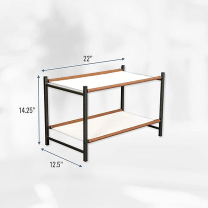 Teal Triangle Aspen Freestanding Shoe Rack Storage Organizer | Sturdy Two-Tier Shoe Caddy for Floor Use | Heavy Duty Shoe Storage Rack for Entryway or Closet | Durable & Space-Saving Shoe Organizer