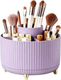 Makeup Brush Holder, Makeup Brush Organizer Countertop, Skincare Makeup Cosmetic Perfume Organizer Storage Box Case for Vanity Bathroom Countertop(Purple)