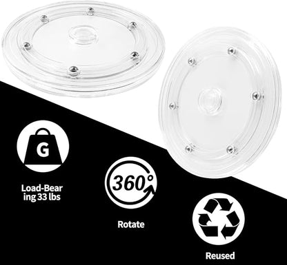 Bivethoi 6 Inch Mini Turntable - Clear Rotating Tray, Acrylic Ball Bearing Turntable Plate for Kitchen, Spice Rack, TV, Laptop, Computer Monitor