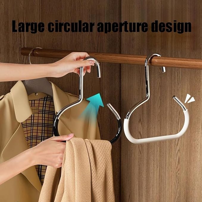 Durable Steel Hangers: Maximize Closet Space with Versatile Storage, Non-Slip Stainless Steel Clothes Rack Organizer for Hats, Ties, Scarves, Clothes (5, White)